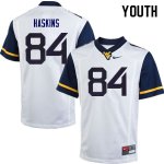 Youth West Virginia Mountaineers NCAA #84 Jovani Haskins White Authentic Nike Stitched College Football Jersey ZH15B32PG